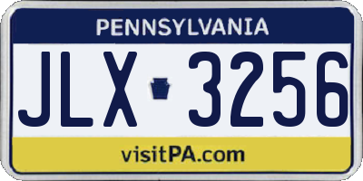 PA license plate JLX3256