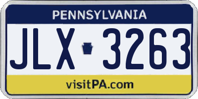 PA license plate JLX3263