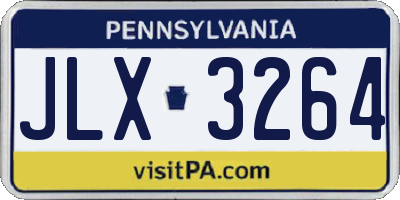 PA license plate JLX3264