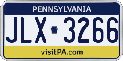 PA license plate JLX3266