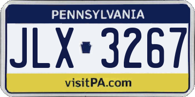PA license plate JLX3267