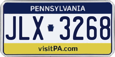 PA license plate JLX3268