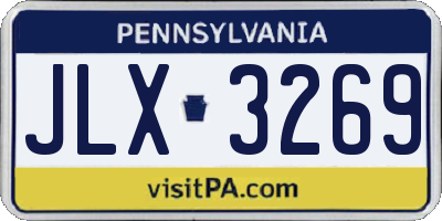 PA license plate JLX3269