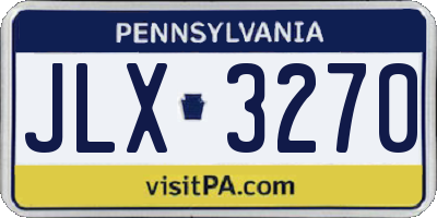 PA license plate JLX3270