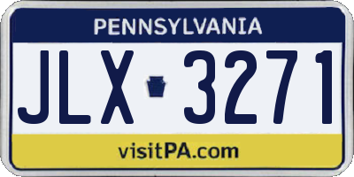 PA license plate JLX3271