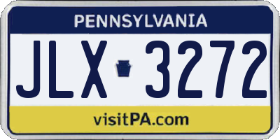 PA license plate JLX3272