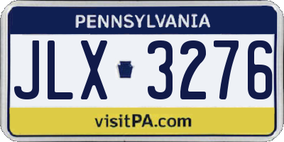 PA license plate JLX3276