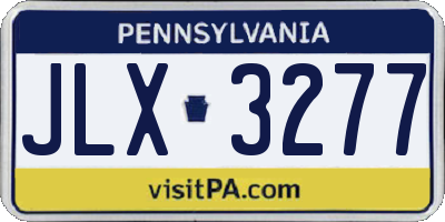 PA license plate JLX3277