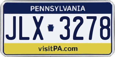 PA license plate JLX3278