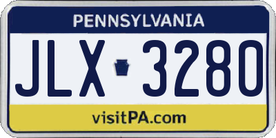 PA license plate JLX3280