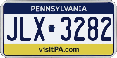 PA license plate JLX3282
