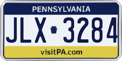 PA license plate JLX3284