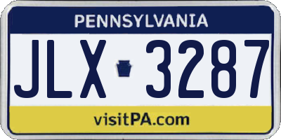 PA license plate JLX3287