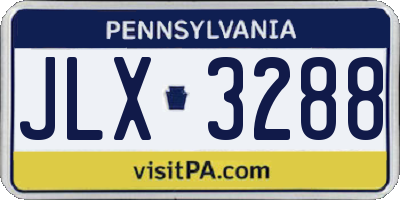 PA license plate JLX3288