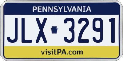PA license plate JLX3291