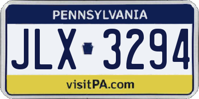 PA license plate JLX3294