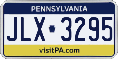 PA license plate JLX3295