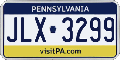 PA license plate JLX3299