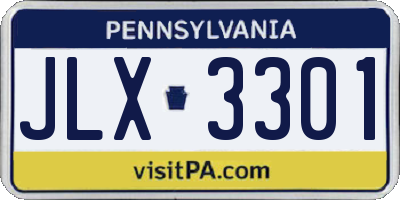 PA license plate JLX3301