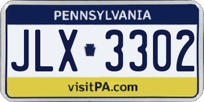 PA license plate JLX3302