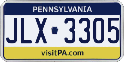 PA license plate JLX3305