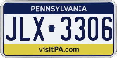 PA license plate JLX3306