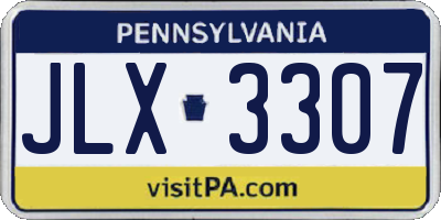 PA license plate JLX3307