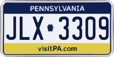PA license plate JLX3309