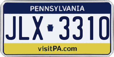 PA license plate JLX3310