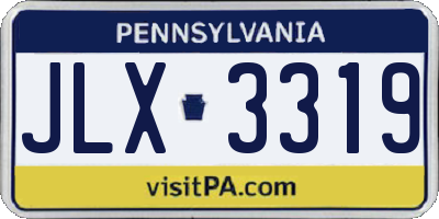 PA license plate JLX3319