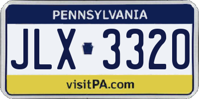 PA license plate JLX3320