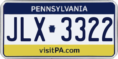PA license plate JLX3322