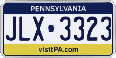 PA license plate JLX3323