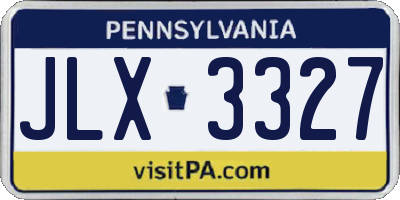 PA license plate JLX3327