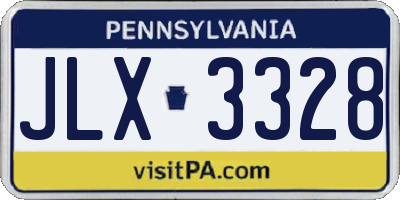 PA license plate JLX3328