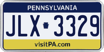 PA license plate JLX3329