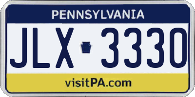 PA license plate JLX3330