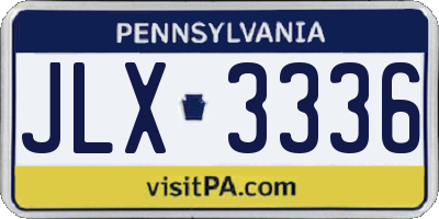 PA license plate JLX3336