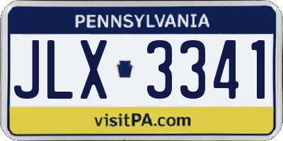 PA license plate JLX3341