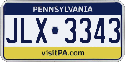 PA license plate JLX3343