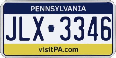 PA license plate JLX3346
