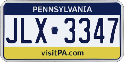 PA license plate JLX3347