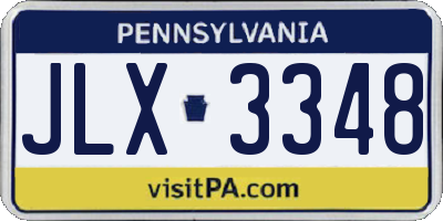 PA license plate JLX3348