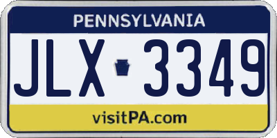 PA license plate JLX3349