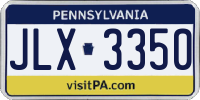 PA license plate JLX3350