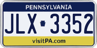 PA license plate JLX3352
