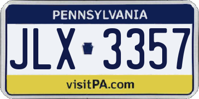 PA license plate JLX3357