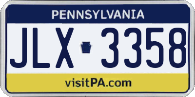 PA license plate JLX3358