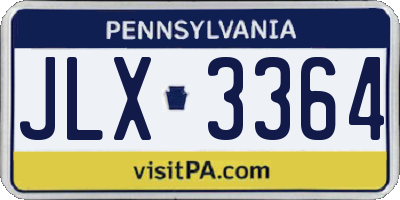 PA license plate JLX3364