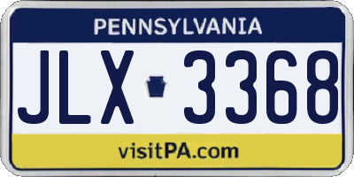 PA license plate JLX3368